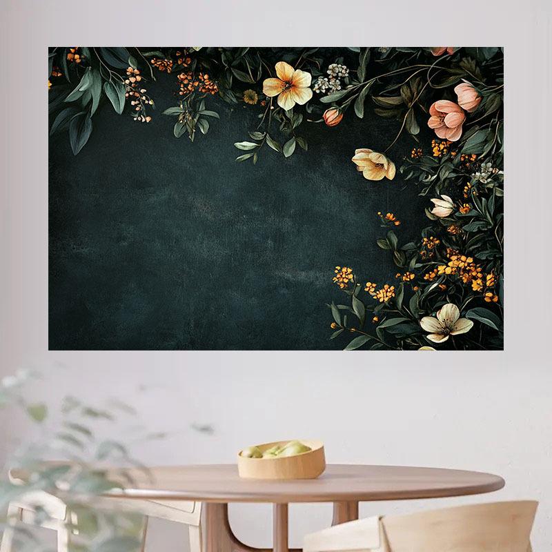 2D plane 1 piece of autumn floral retro background fabric suitable for family gatherings and wedding decorations