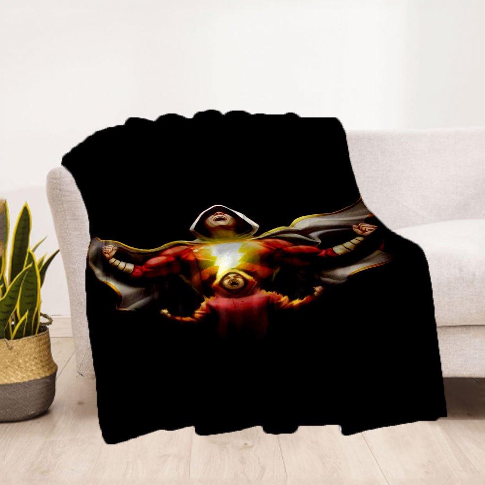 Shazam! Superhero Hoodie Transform into the Lightning Fast Hero!Blanket Flannel Throw Blanket for Sofa, Bed, Travel, Camping, Office, Couch, Chair