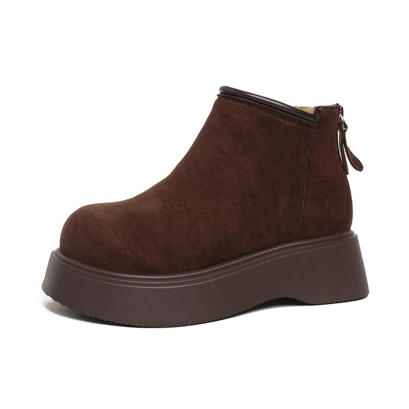 Women's Large Size Soft Sole Winter Warm Fur One Snow Boots Padded Lined Ankle Boots Anti-slip Hiking Casual Sports Cotton Boots