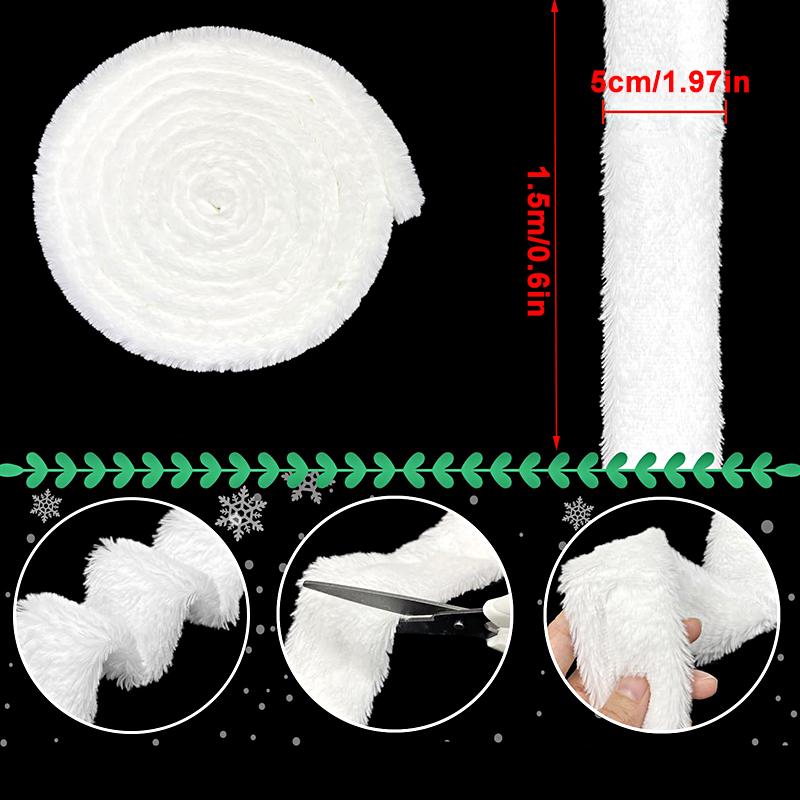 1.5M Handmade DIY White Ribbon Clothing Sewing Fluffy Edge Banding Fabric Artificial Fur Ribbon