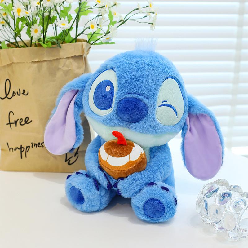 Sakura Pink Stitch Plush Toy with Flowers - Valentine's Day Gift for Girls