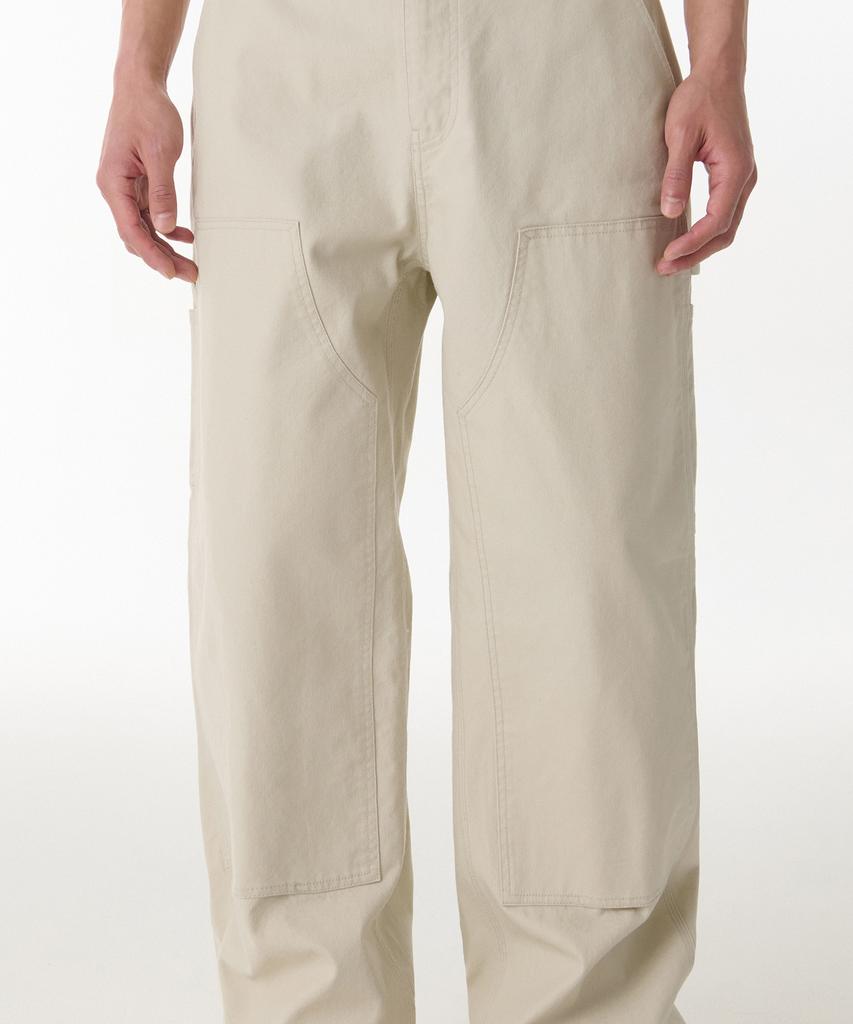 MUSINSA STANDARD Canvas Wide Double Knee Carpenter Pants [Cream]