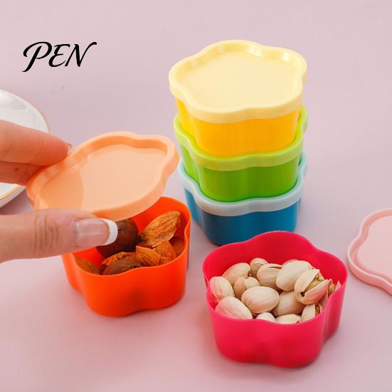 Minimalist Storage Solutions 5Pcs Mini Box with Lids, Stackable Plastic Containers, Reusable Portable Boxes Heart/Square/Flower Shape Food Organizer