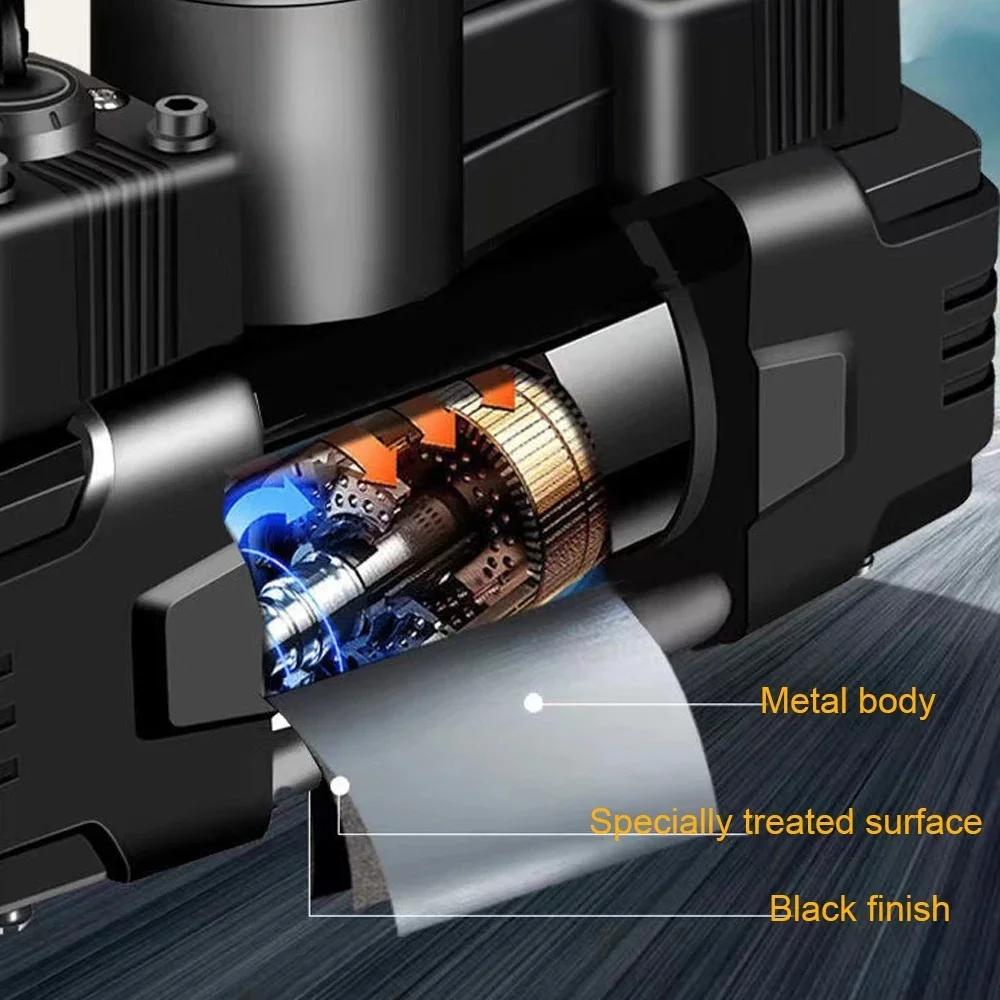 12V 150PSI Mini Luftkompressor Doppelzylinder Schwerlast Reifenfüller mit Manometer Elektrische Pumpe Autoreifen Aufblasbare Pumpe