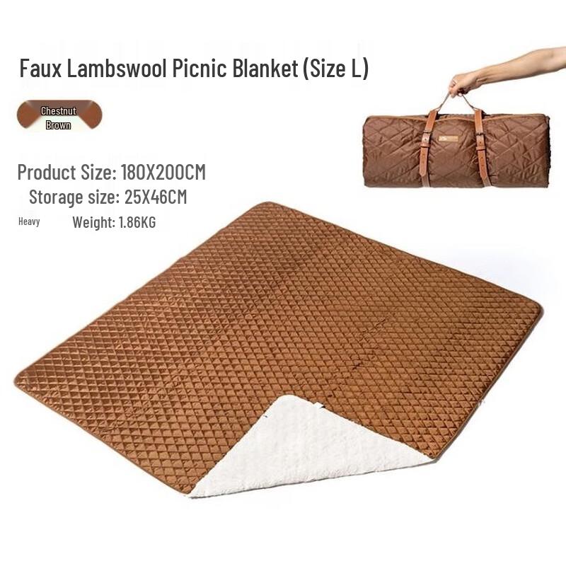 Mobi Garden Portable Lamb Fleece Outdoor Picnic Blanket