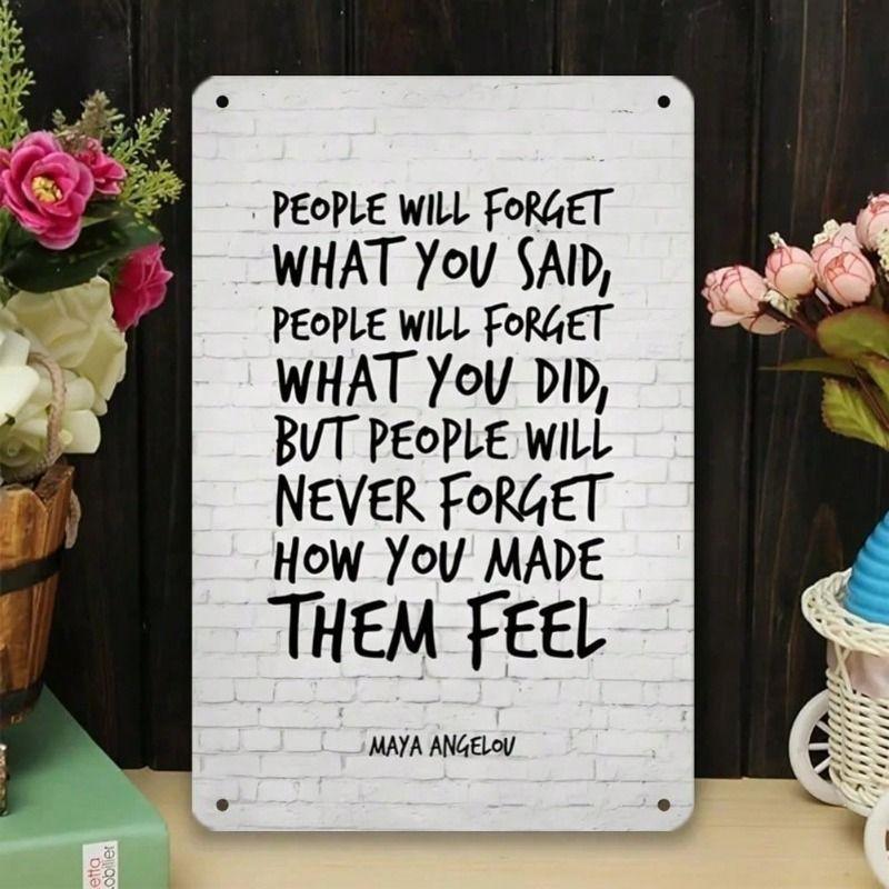 Металлический плакат Настенное искусство Вдохновляющая цитата об эмоциях Подарок для мотивации