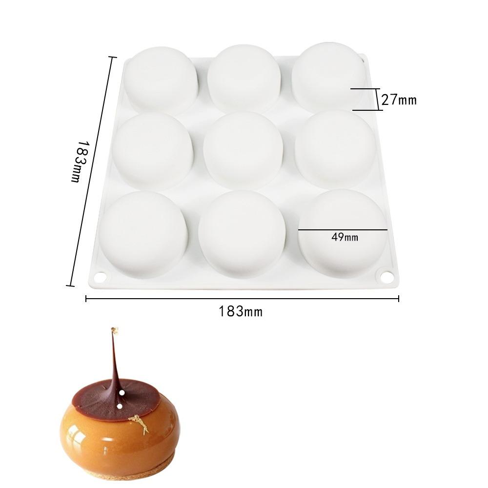 Flat Round Shaped Chocolate Dessert Mold 7 Options Baking Mould Mousse Cake Mold Baking Tools 9 Hole