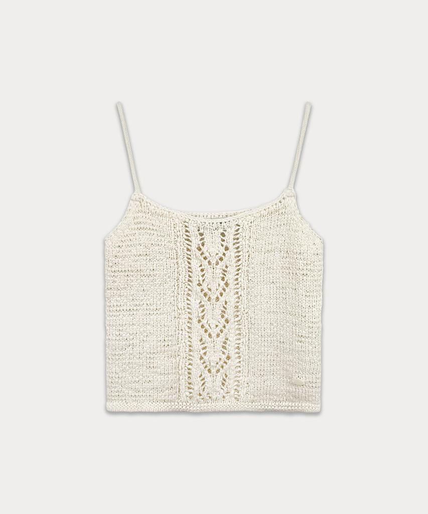 Sseomweeobeoteo Leaf Cotton Sleeveless Knit - Ivory