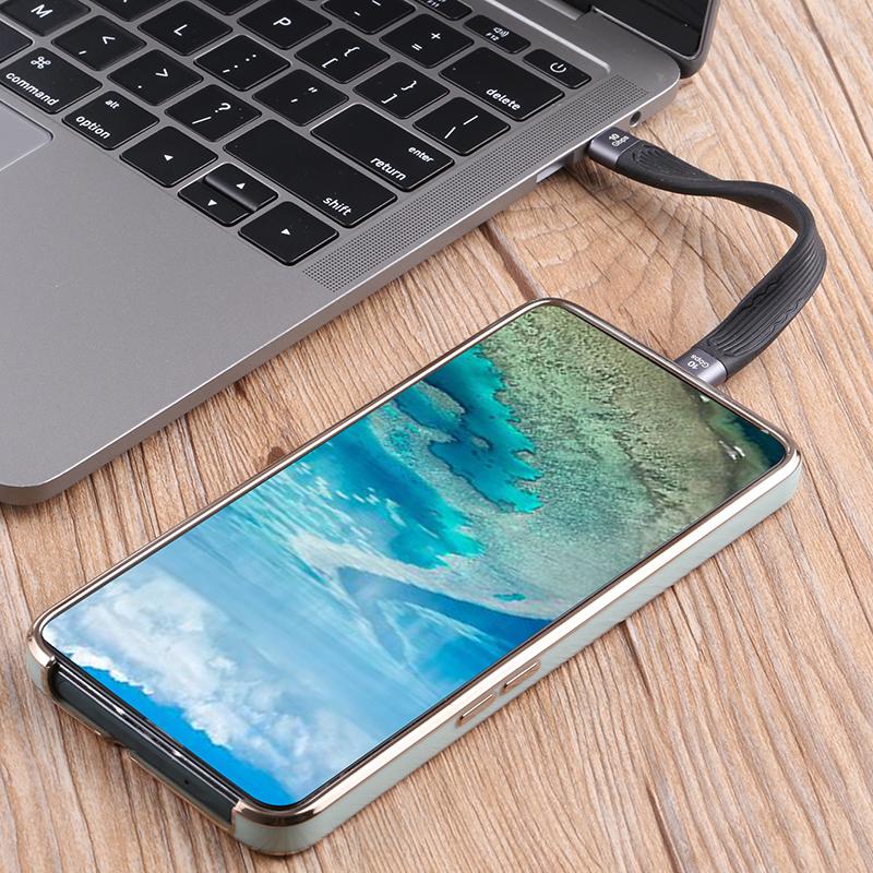 13cm 3A Type C To Type C Fast Charging Cable Portable 10Gbps Flexible FPC Data Cord