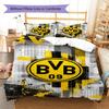 Borussia Dortmund BVB 09 Graffiti Stadium Print 3‑Pieces Duvet Cover Set Soccer Fan Bedding Bedroom Home Decor Without Pillow Core Comforter