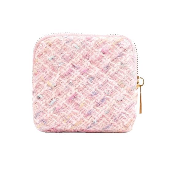 

Yousheng Women Travel Jewelry Case Tweed Jewelry Storage Bag Zippered Portable Jewelry Organizer Pouch with 5 Pockets for Bangles Bracelets Earrings Multicolor