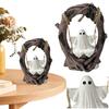 Halloween Swing Ghost Ornament White Ghost Sculptures White Ghost Swing Decorations for Tabletop Centerpiece