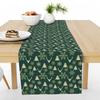 Festive Reindeer Pine Printed Table Runner Heatproof Linen Fabric Tablecloth for Home Decoration