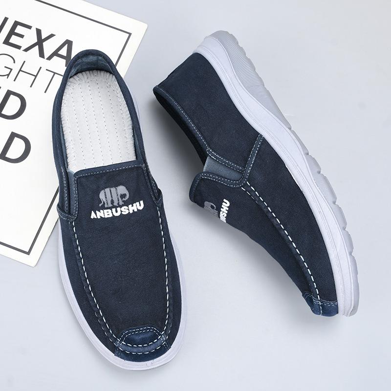 Men's Denim Slip-On Canvas Shoes - Soft Sole & Comfortable