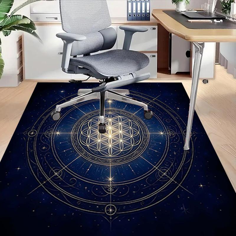 1PC Sacred Geometry Starry Sky Non-Slip Floor Carpet Compatible for Office&Living Room&Bedroom&Dining room - Flat- Soft & Pattern, Vibrant Colors-W269