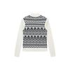 FILA Emerald Patchwork Printed Casual Long Sleeve Knit Top Women tops Ice-Cream-White F11W344404F-IV