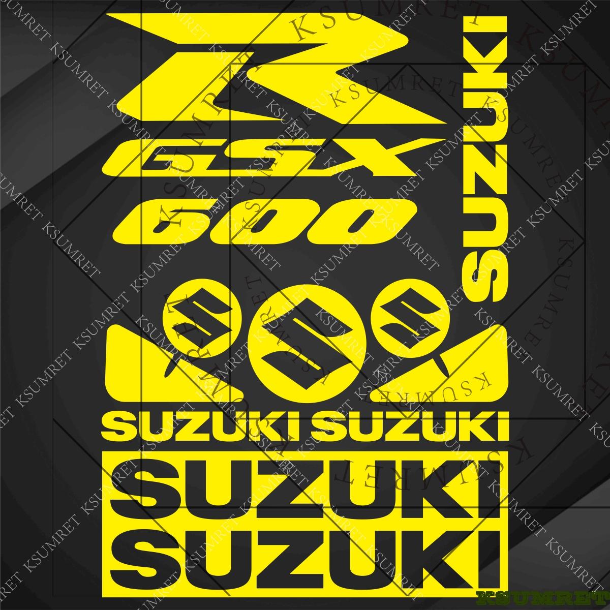 AAGK1 Vinyl Suzuki GSXR 600 Motorcycle Sticker Decal Logo Set Helmet Kit Emblem золотистый