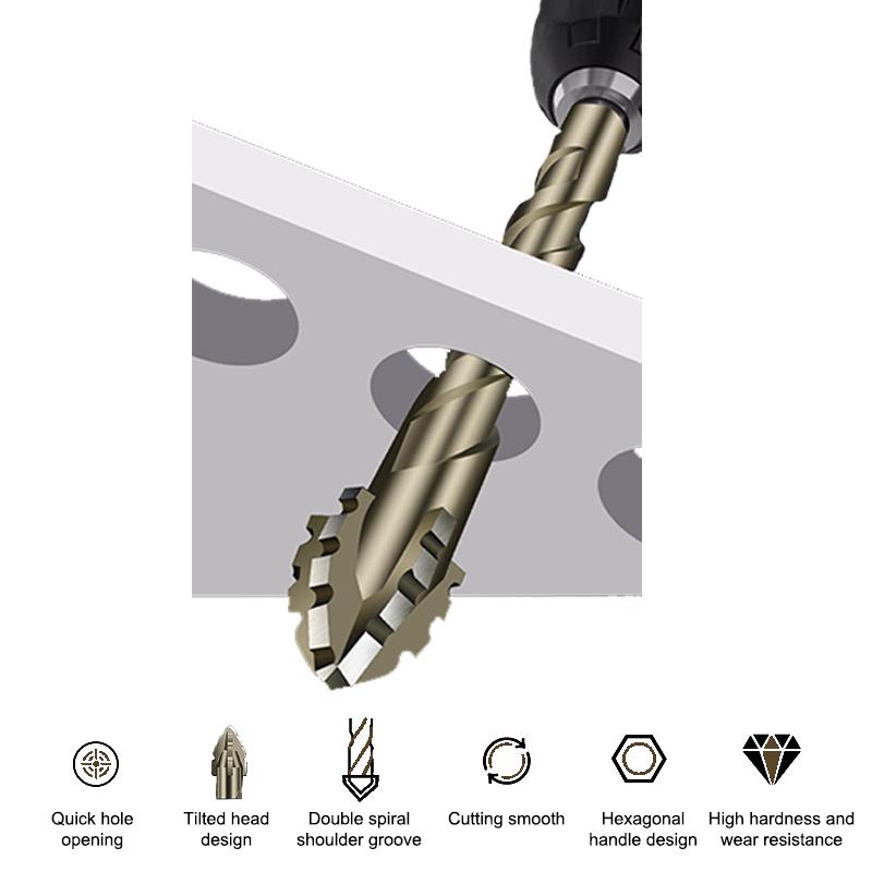 Burghiu excentric Cu patru caneluri Tigla de sticla Poansonare Placa de piatra Triunghi pentru scule electrice Burghii Accesoriu In stoc