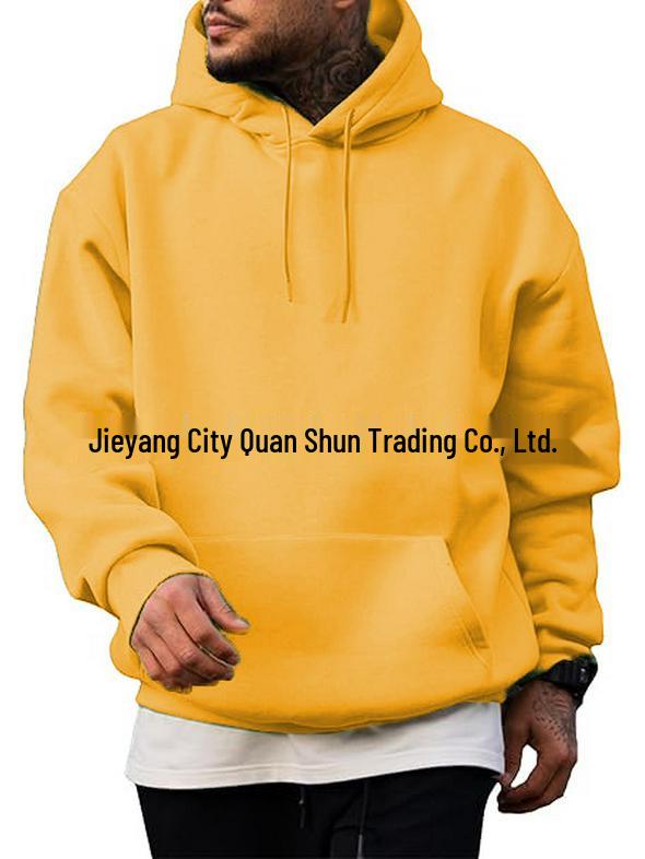Unisex Heavyweight Cotton Hoodie - Casual Loose Fit, Solid Color, Drop Shoulder S