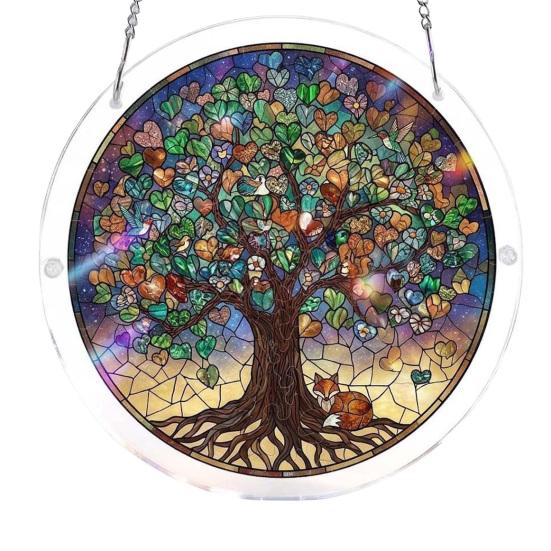 Acrylic Puzzle Suncatcher, Stained Glass Window Hanging Ornaments, DIY Jigsaw Puzzle Sun Catcher Kit for Home, Garden Decor, Gift for Women,