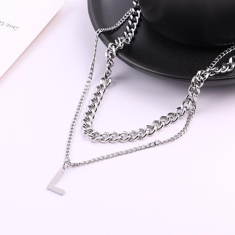 Ins Non Fading W Letter Double-layer Necklace, Personalized and Simple Collarbone Chain, Cool and Versatile Necklace, Trendy Accessory