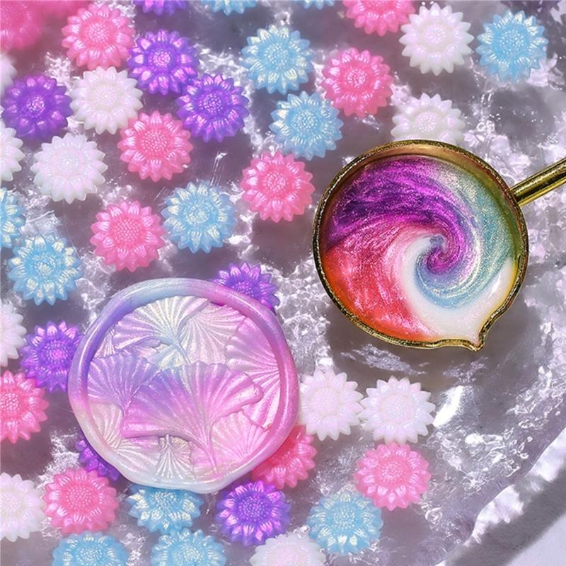 100Pcs Gilter Sealing Wax Beads for Wax Seal Stamp, Flower Wax Seal Beads for Gift Wrapping, Invitation Envelope Decor
