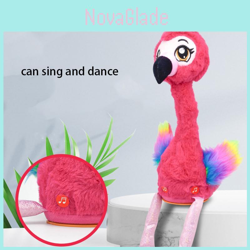 Talking And Singing Flamingo Plush Toy Interactive Birthday Gift
