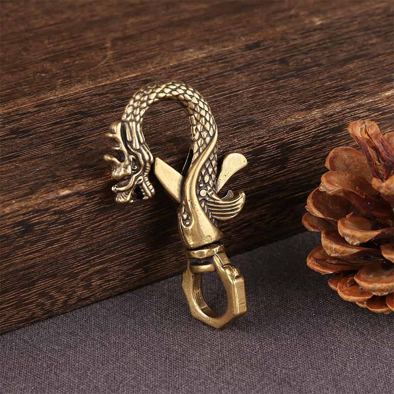 

Винтажные медные фигурки дракона, маленькие украшения, ретро латунные автомобильные брелки с животными, украшения для офисного стола, аксессуары