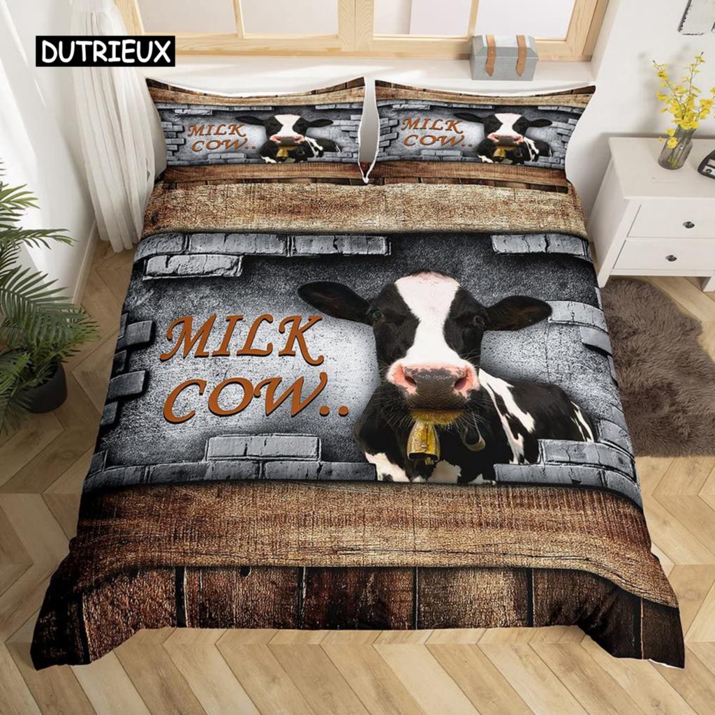 Cow Duvet Cover Set King Microfiber Milk Cow as well as Yellow Sunflower Print Comforter Cover Cute Animal as well as Floral Theme Bedding Set