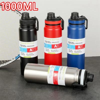 1000ML Outdoor Thermos Bottle Large Capacity Portable Sport Water Bottle with Tea Filter Stainless Steel Thermal Cup Leak-proof