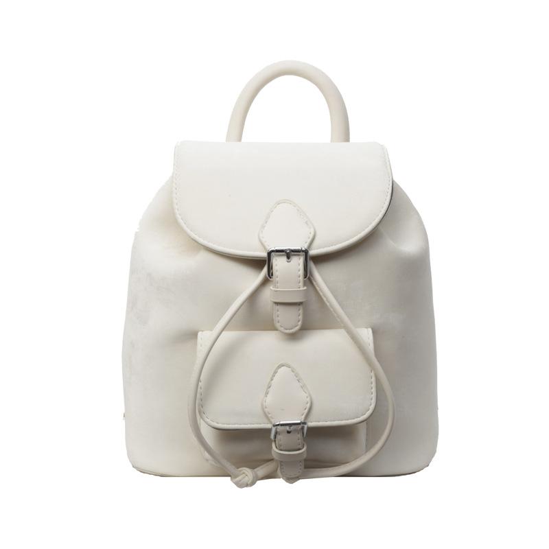 Fashion bag women's new simple retro college style backpack casual texture portable small backpack