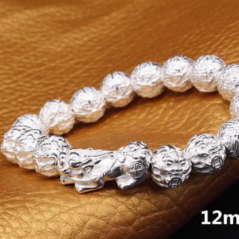 Pixiu, Solid Whole Foot Bracelet, Men and Women's Wealth Source, Rolling Buddha Bead Bracelet