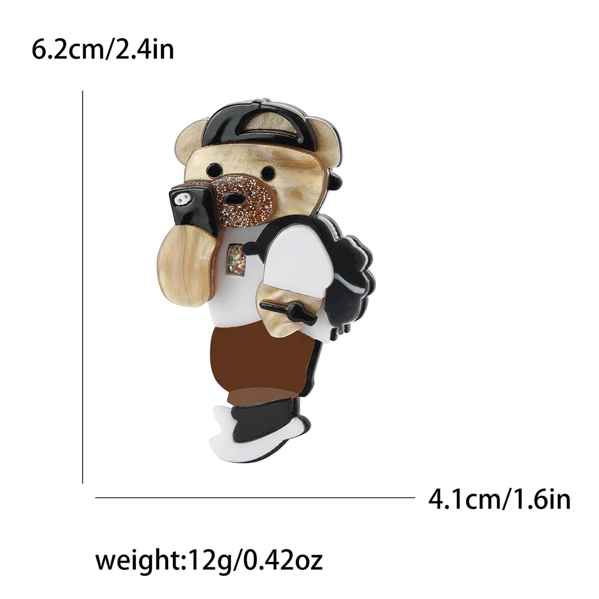 

Милая мультяшная акриловая трехмерная брошь в виде медведя, персонализированная креативная мужская и женская одежда, бижутерия, булавка в виде животного