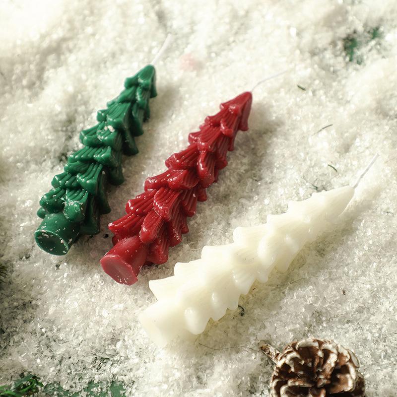 1PC Desktop Party & Tree Holiday Aroma Candle Reusable Tree Soy Wax Candle Set Holiday Decor 14x2cm