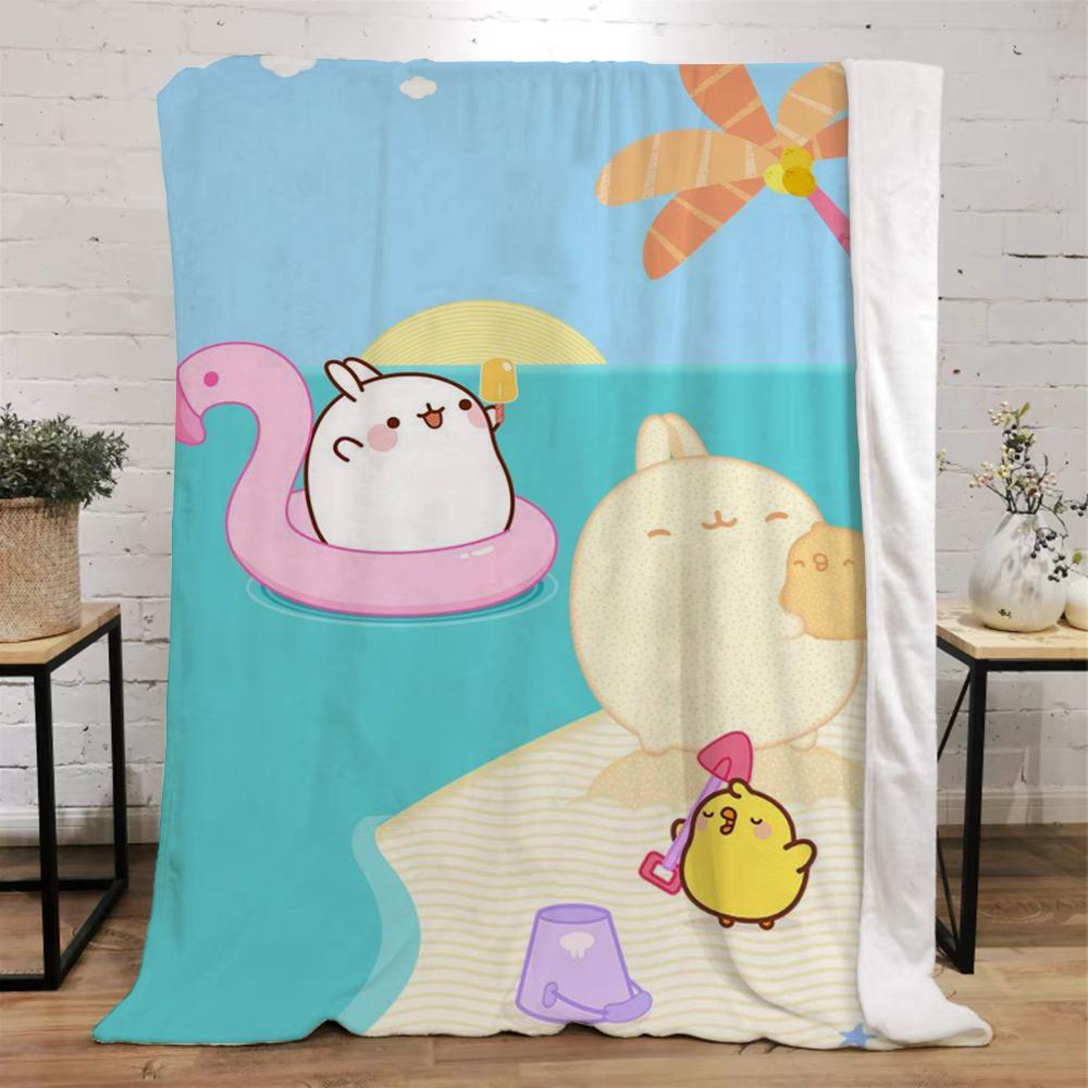 Molang Luxury Throw Blanket for Sofa Decoration Bed Blankets Characters Interior for Home Fluffy Soft Blankets King Size Cobija