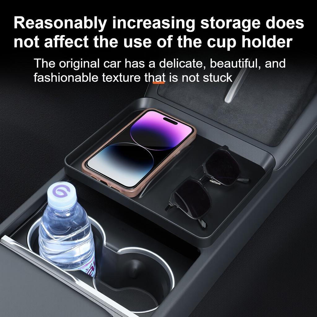 For Tesla Model 3 Highland Model Y Juniper 2025 Central Control Storage Tray Armrest Storage Box Organizer Car Interior Accessor