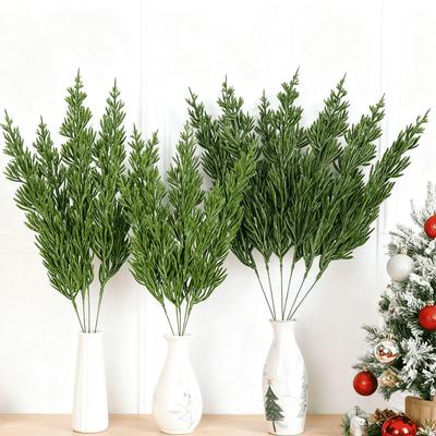 5/10pcs Artificial Plants Home Decor Wedding Bridal Room Vase Outdoor Garden Green Christmas Tree Holiday Party Decor Accessory