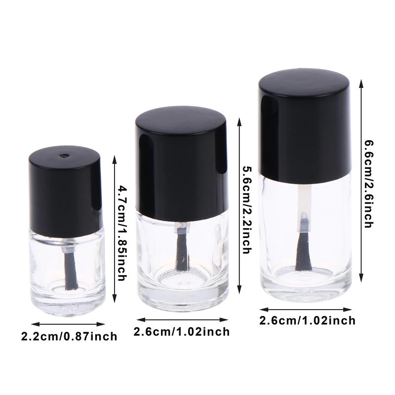 1/2Pcs 5/10/15Ml Empty Nail Polish Bottle With Brush Refill Bottle Glue Bottle Small Sample Nail Gel Polish Containers