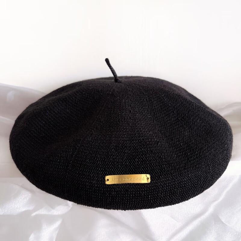 Женская вязаная льняная беретка Шляпа художника L