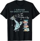 I Survived 100 Days of School Funny Pigeon 100th Day Teacher T- Shirt Full Size1 S