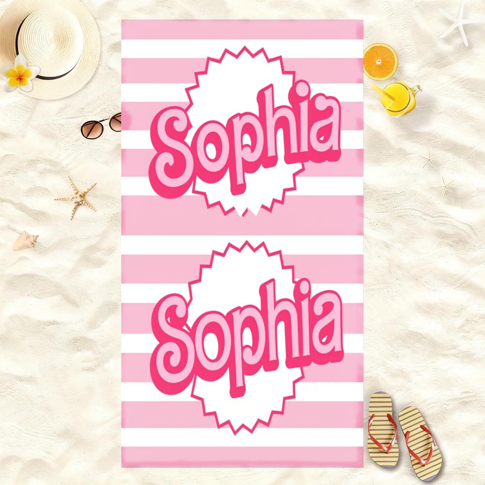 Sea Flower Letter Printed Beach Towel Large Size Foldable Portable Soft Shower Bath Towel For Travel Camping Yoga Travel Towel