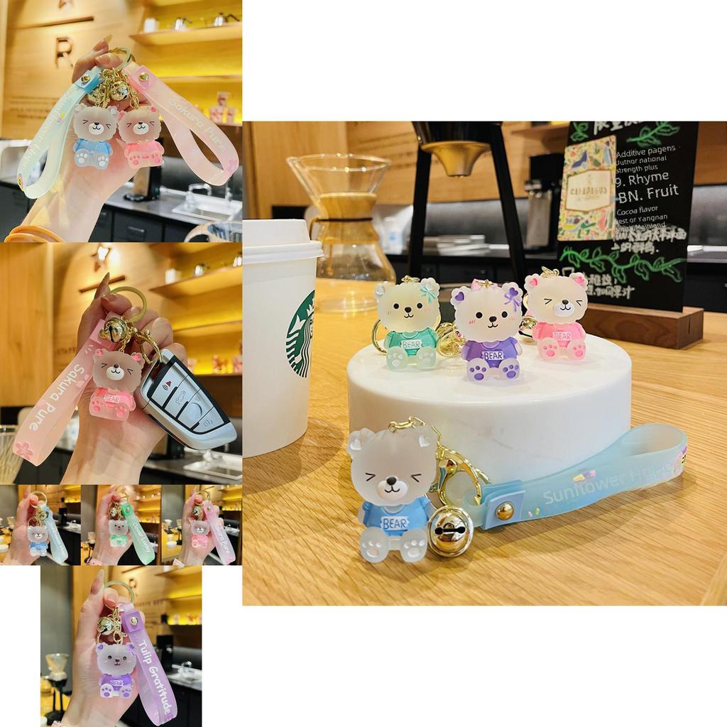 Adorable Resin Jelly Bear Keychain Unique Cartoon Figurine For Gifts And More