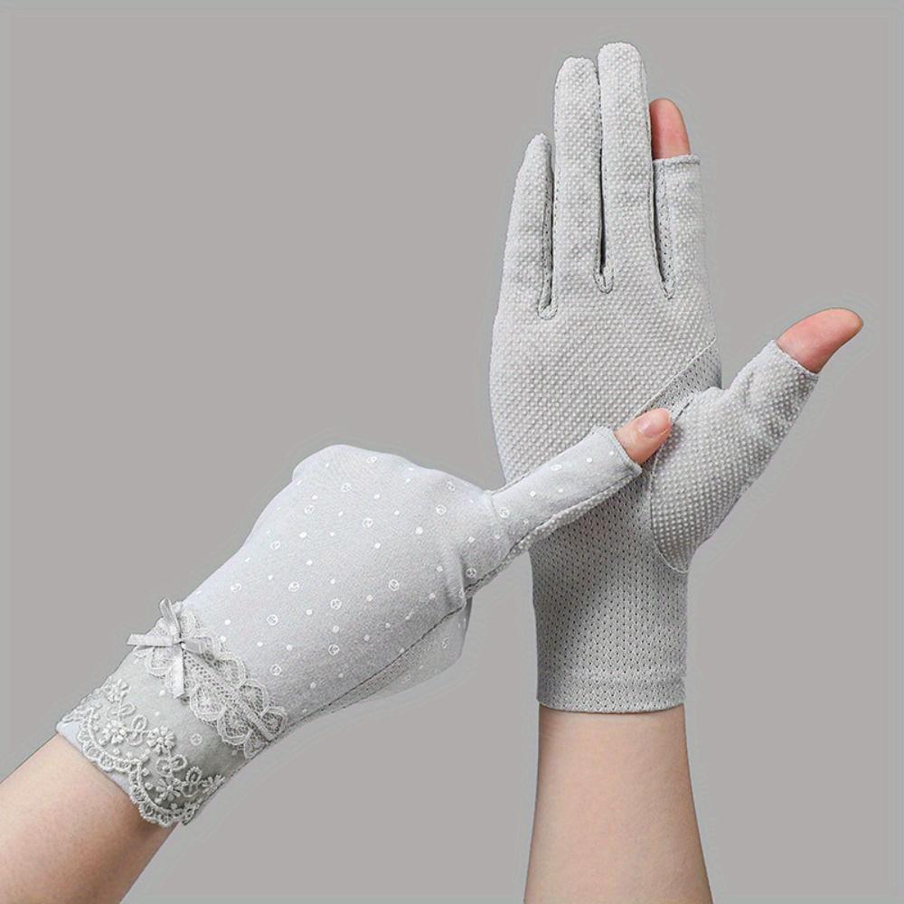 1Pair of Lightweight Lace Elastic Gloves for Summer Riding and Driving, Ideal for Running