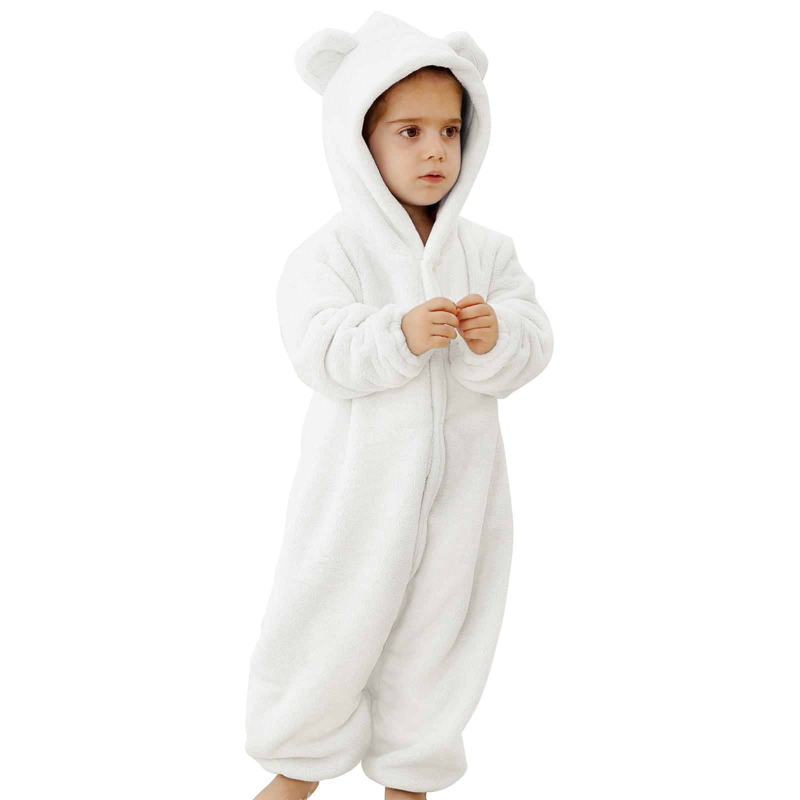 

Children s Fashionable Casual Fleece Jumpsuit 90 белый