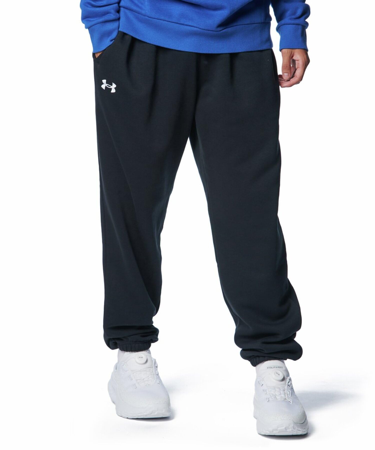 

Under Armour UA Rival Fleece Puddle Pant Black White LG /