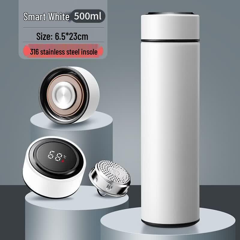 Qiwei 500ml 316 Stainless Steel Smart Tea Infuser Thermos Cup