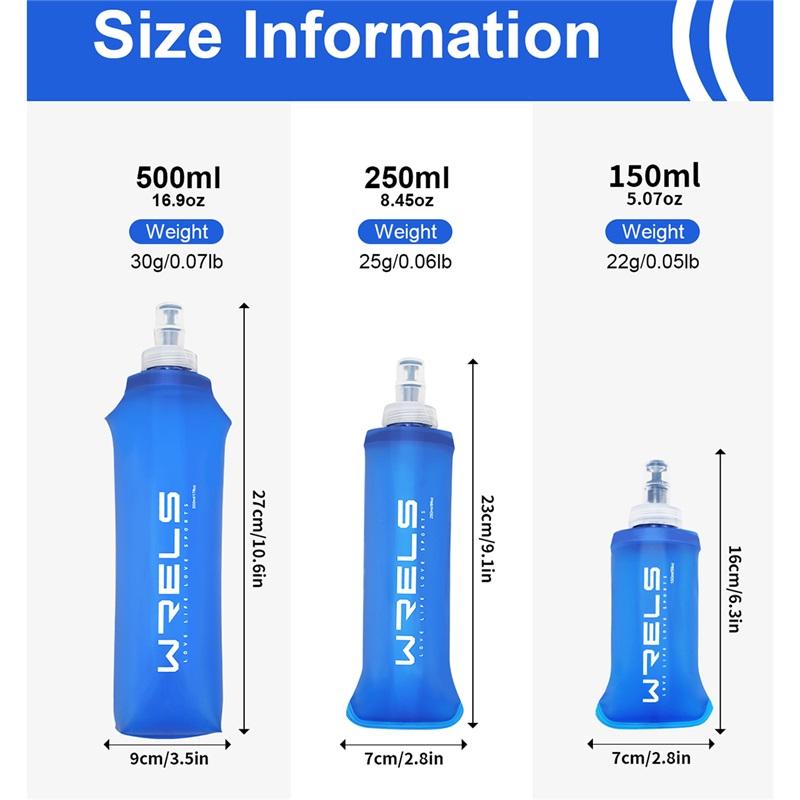 Fahrrad Sport Wasserflasche Auslaufsicher Langlebig Weiche Flasche Hoher Durchfluss BPA Frei Tragbar TPU Faltbarer Wasserbecher Outdoor Laufen
