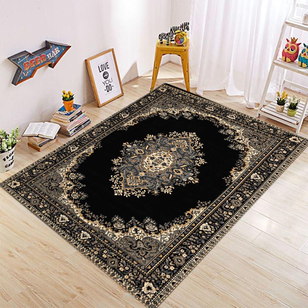 

Килими в перському стилі для вітальні, протиковзкий килимок для гардеробної, американський декор для спальні, ретро килим, який можна прати, м який килимок для підлоги для кабінету 120*160cm