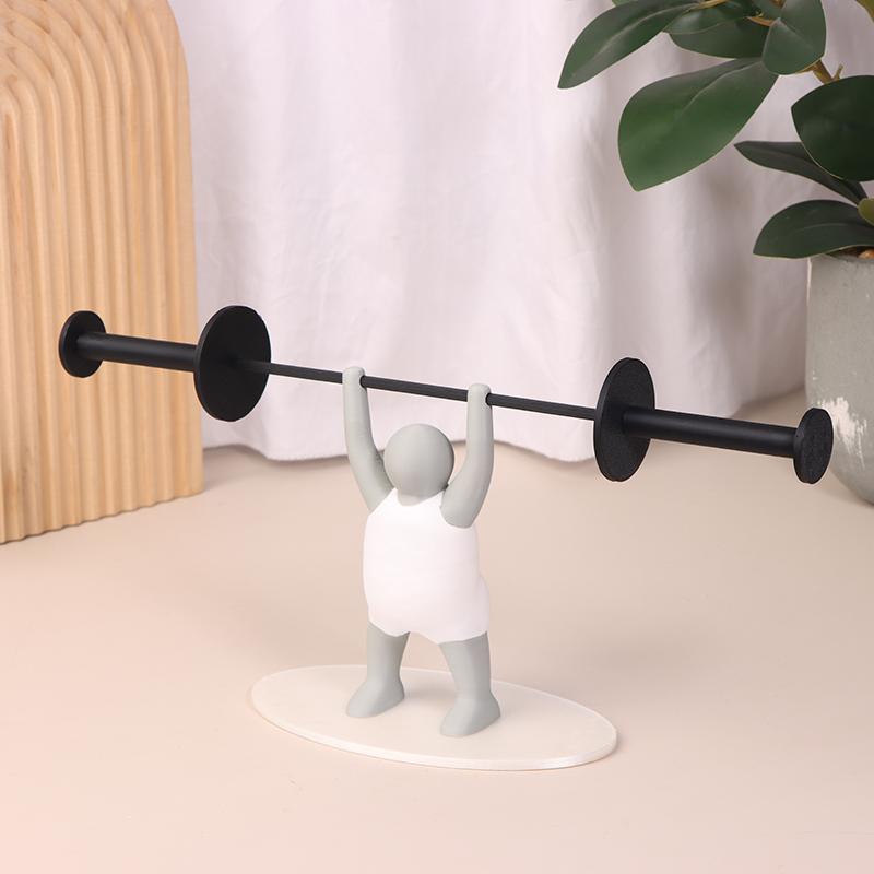 Lustiger Gewichtheber Toilettenpapierhalter Einzigartiger 3D-gedruckter Toilettenpapierhalter Hantelständer zur Badezimmerdekoration