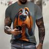 Summer Funny Dog Pattern 3D Print Men's T Shirt Casual O-Neck Loose Short Sleeve Fashion Trend Men Clothing Oversized T-Shirt